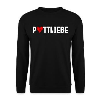 Pottliebe Ruhrpott Ruhrgebiet Ruhrstatt Pott - Unisex Pullover - Schwarz - Vorne - Alina (178cm) & Michal (187cm)