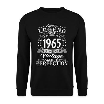 Lebende Legende 1965 geboren - Unisex Pullover - Schwarz - Vorne - Alina (178cm) & Michal (187cm)