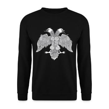 Albanian Albanian Albanian Eagle Double Eagle - Unisex Sweatshirt - black - Front - Alina (178cm) & Michal (187cm)