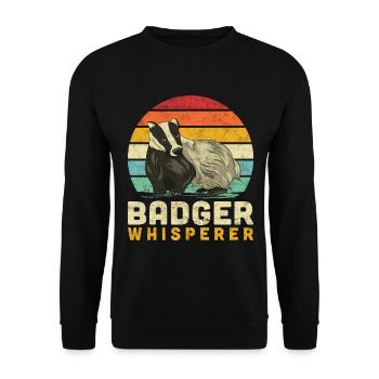 Honey roof whisperer funny badger saying - Unisex Sweatshirt - black - Front - Alina (178cm) & Michal (187cm)