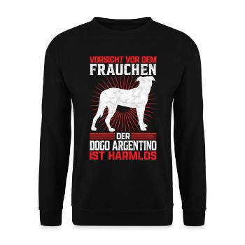 Dogo Argentino Frauchen Dogge Besitzerin Spruch - Unisex Pullover - Schwarz - Vorne - Alina (178cm) & Michal (187cm)
