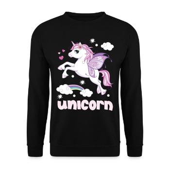 Licorne Unicorns Magical Time Je veux une licorne - Sweat-shirt Unisexe - noir - Devant - Alina (178cm) & Michal (187cm)