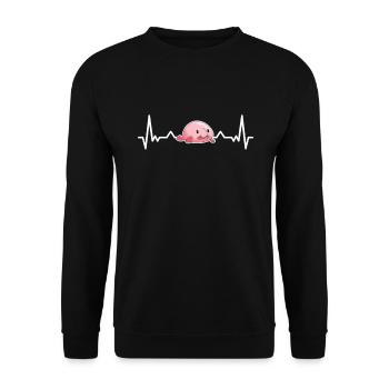 Blobfish heartbeat ugly fish gift - Unisex Sweatshirt - black - Front - Alina (178cm) & Michal (187cm)