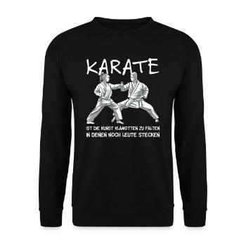 Karate Kampfsport Kung Fu Karateka Sport Geschenk - Unisex Pullover - Schwarz - Vorne - Alina (178cm) & Michal (187cm)
