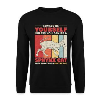 Sphynx chat que vous êtes propriétaire de chats humour - Sweat-shirt Unisexe - noir - Devant - Alina (178cm) & Michal (187cm)