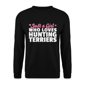 Girl the German Jagdterrier loves saying - Unisex Sweatshirt - black - Front - Alina (178cm) & Michal (187cm)