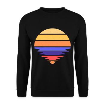 SUNSET I Arc-en-ciel - Sweat-shirt Unisexe - noir - Devant - Alina (178cm) & Michal (187cm)