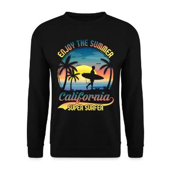 California Surfing - Unisex Sweatshirt - black - Front - Alina (178cm) & Michal (187cm)