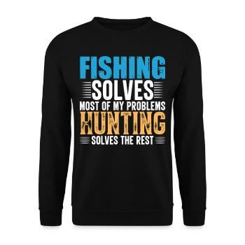 Pêche Chasse - Sweat-shirt Unisexe - noir - Devant - Alina (178cm) & Michal (187cm)