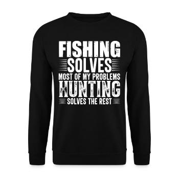 Pêche Chasse - Sweat-shirt Unisexe - noir - Devant - Alina (178cm) & Michal (187cm)