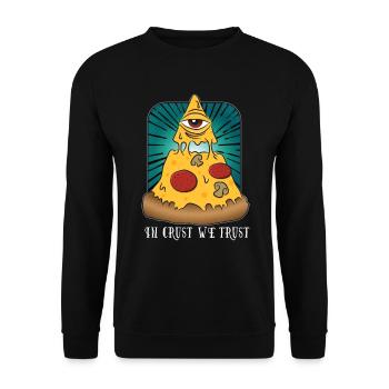 In Crust We Trust - Unisex Sweatshirt - black - Front - Alina (178cm) & Michal (187cm)