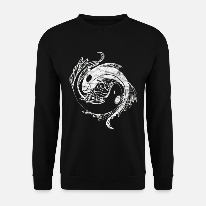 Koi Ying Yang Vintage - Unisex Pullover - Schwarz