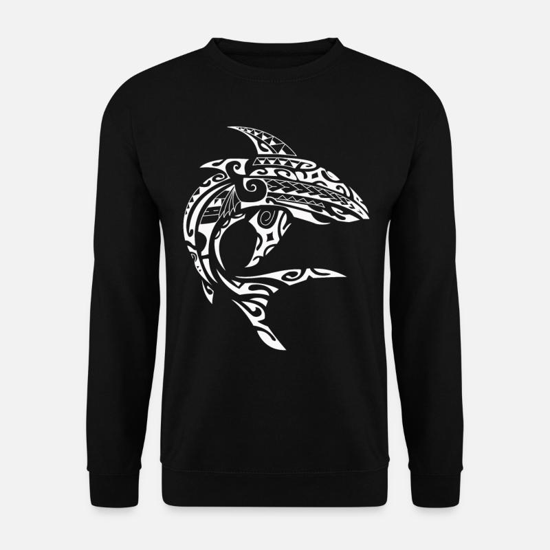 Hai Maori Tribal Tattoo Kunst - Unisex Pullover - Schwarz