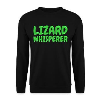 Lizard Whisperer Echsen Flüsterer Eidechse - Unisex Pullover - Schwarz - Vorne - Alina (178cm) & Michal (187cm)