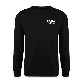 Papa seit 2021 - Unisex Pullover - Schwarz - Vorne - Alina (178cm) & Michal (187cm)