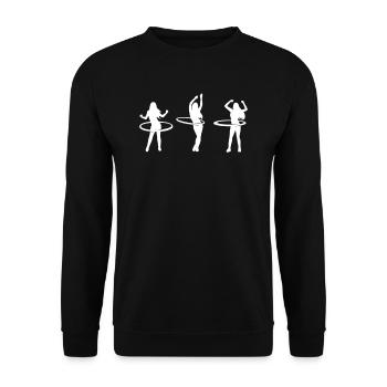 Hulahoop Hullern Fitness Silhouette - Unisex Pullover - Schwarz - Vorne - Alina (178cm) & Michal (187cm)