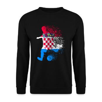Kroatien Fußballer Fußball Fußballspieler - Unisex Pullover - Schwarz - Vorne - Alina (178cm) & Michal (187cm)