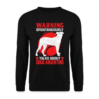 Parle spontanément de Dogo Argentino Doge Humour - Sweat-shirt Unisexe - noir - Devant - Alina (178cm) & Michal (187cm)