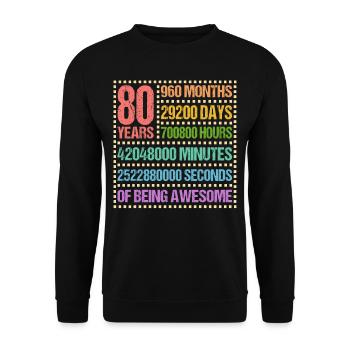 80 ans 80 anniversaire cadeau - Sweat-shirt Unisexe - noir - Devant - Alina (178cm) & Michal (187cm)