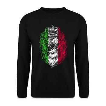 Italy lion lion's head Italian Italian - Unisex Sweatshirt - black - Front - Alina (178cm) & Michal (187cm)