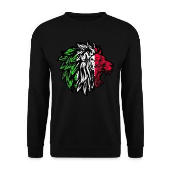 Italy lion lion's head Italian Italian - Unisex Sweatshirt - black - Front - Alina (178cm) & Michal (187cm)
