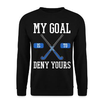 Sur le hockey de hockey cadeau de gardien de but - Sweat-shirt Unisexe - noir - Devant - Alina (178cm) & Michal (187cm)