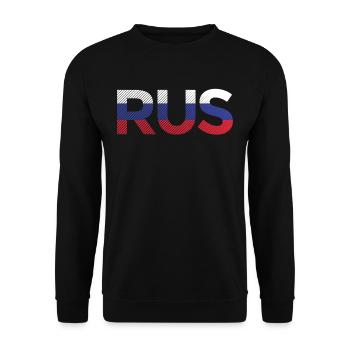 Russia RUS flag footballers football - Unisex Sweatshirt - black - Front - Alina (178cm) & Michal (187cm)