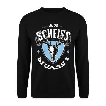 An Scheiss muass i - Unisex Pullover - Schwarz - Vorne - Alina (178cm) & Michal (187cm)