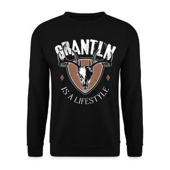 Grantln is a Lifestyle - Unisex Pullover - Schwarz - Vorne - Alina (178cm) & Michal (187cm)