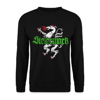 Steiermark Bekleidung Steirischer Panther - Unisex Pullover - Schwarz - Vorne - Alina (178cm) & Michal (187cm)