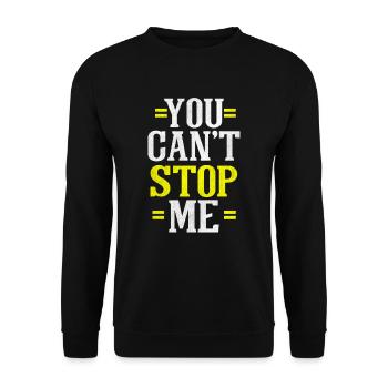 You cant stop me Motivation Laufshirt - Unisex Pullover - Schwarz - Vorne - Alina (178cm) & Michal (187cm)