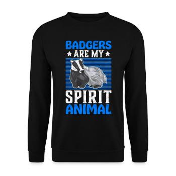 Honey badger my favorite animal badger gift - Unisex Sweatshirt - black - Front - Alina (178cm) & Michal (187cm)