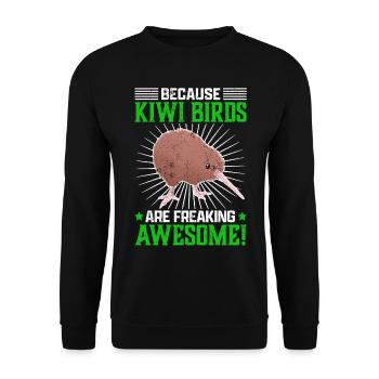 Kiwi Vogel ist fantastisch Schnepfenstrauß Spruch - Unisex Pullover - Schwarz - Vorne - Alina (178cm) & Michal (187cm)