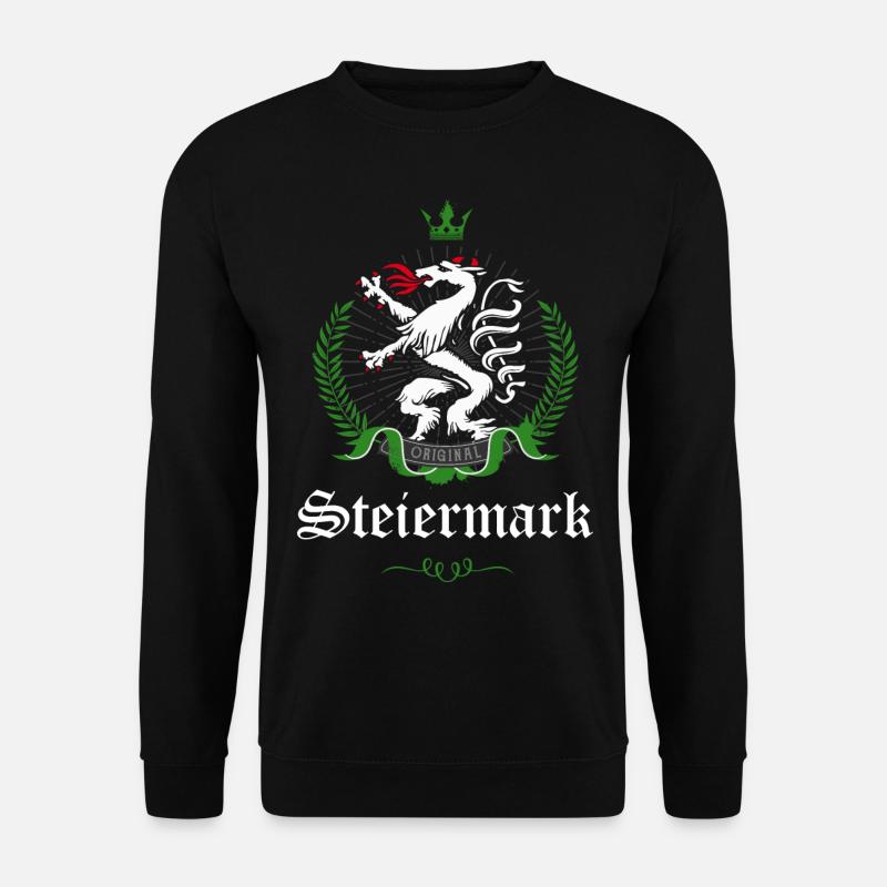 Steiermark Original Wappen Panther Lorbeerkranz - Unisex Pullover - Schwarz