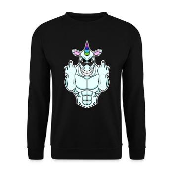 Licorne majeur - Sweat-shirt Unisexe - noir - Devant - Alina (178cm) & Michal (187cm)