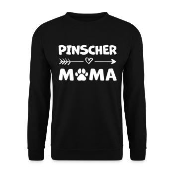 Zwergpinscher Mama Pinscher Besitzerin Spruch - Unisex Pullover - Schwarz - Vorne - Alina (178cm) & Michal (187cm)