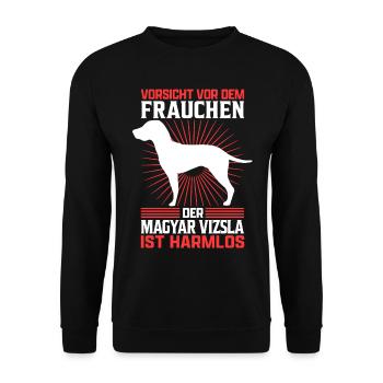 Magyar Vizsla Frauchen Vorstehhund Besitzerin - Unisex Pullover - Schwarz - Vorne - Alina (178cm) & Michal (187cm)