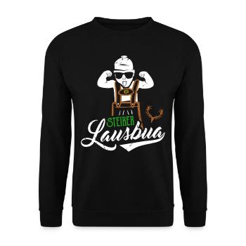 Steiermark Lausbua Steirerbua Steirer Bua - Unisex Pullover - Schwarz - Vorne - Alina (178cm) & Michal (187cm)
