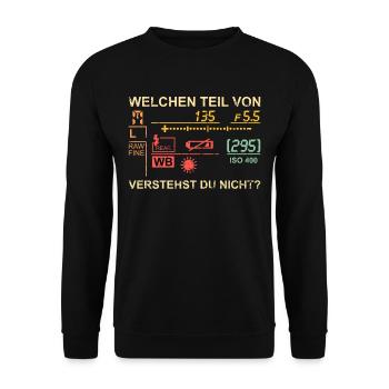 Welchen Teil von Fotografie Verstehst du nicht? - Unisex Pullover - Schwarz - Vorne - Alina (178cm) & Michal (187cm)