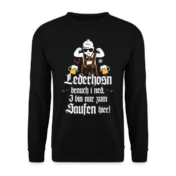 Trachten Shirt Bier Saufen Party Feier - Unisex Pullover - Schwarz - Vorne - Alina (178cm) & Michal (187cm)