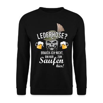 Saufen Bier trinken Sprüche Bayern Bua - Unisex Pullover - Schwarz - Vorne - Alina (178cm) & Michal (187cm)