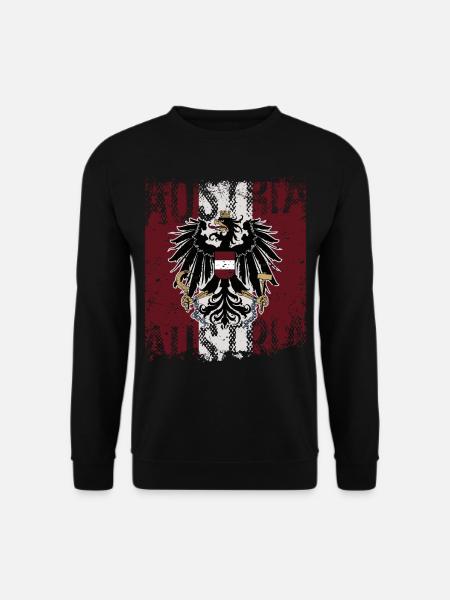 Österreich Fahne Flagge Austria Wappen Adler cool - Unisex Pullover - Schwarz