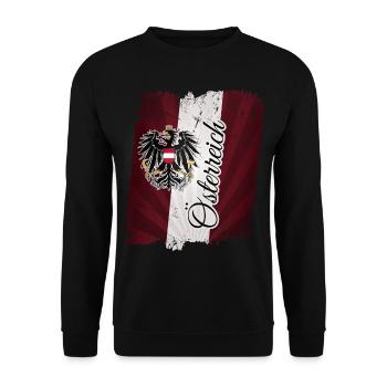 Österreich Fahne Flagge Adler Wappen - Unisex Pullover - Schwarz - Vorne - Alina (178cm) & Michal (187cm)