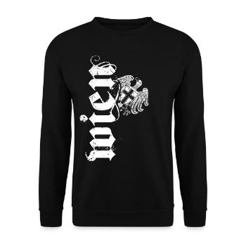 Wien Wiener Adler Wappen Retro - Unisex Pullover - Schwarz - Vorne - Alina (178cm) & Michal (187cm)
