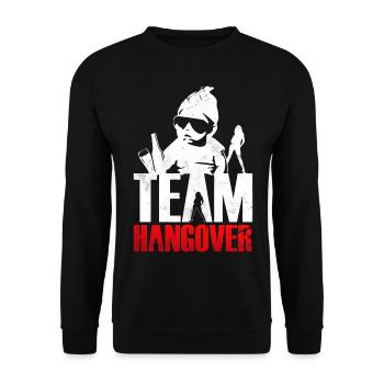 Team Hangover Männer JGA Shirts Herren Party Baby - Unisex Pullover - Schwarz - Vorne - Alina (178cm) & Michal (187cm)