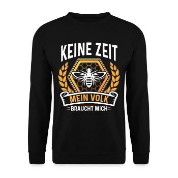 Imker Bienen Keine Zeit mein Volk braucht mich - Unisex Pullover - Schwarz - Vorne - Alina (178cm) & Michal (187cm)