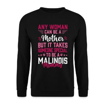 Malinois Mama Belgischer Schäferhund Geschenk - Unisex Pullover - Schwarz - Vorne - Alina (178cm) & Michal (187cm)