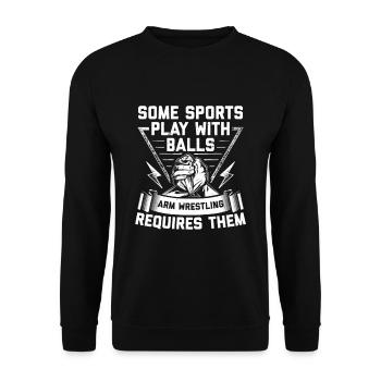 Arm Wrestling Sport | Competition Armwrestling Gift - Unisex Sweatshirt - black - Front - Alina (178cm) & Michal (187cm)