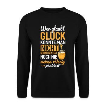 Imker Imkerei Honig Biene Bienenflüsterer - Unisex Pullover - Schwarz - Vorne - Alina (178cm) & Michal (187cm)