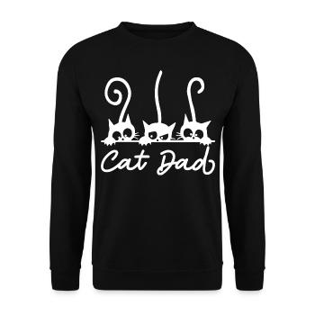 Chats Papa Cat Dad - drôle de chat design - Sweat-shirt Unisexe - noir - Devant - Alina (178cm) & Michal (187cm)